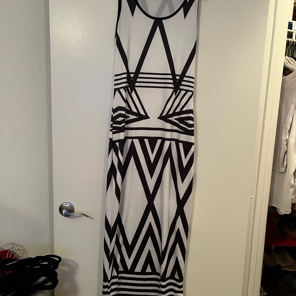 Black and white maxi dress